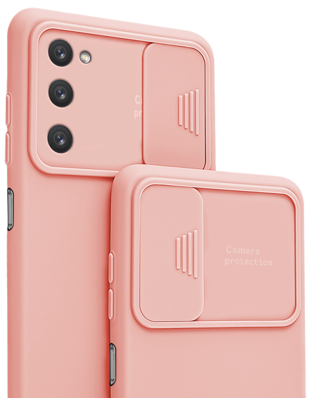 nakładka na plecki do samsung galaxy a03s z osłoną aparatu różowe + szkło