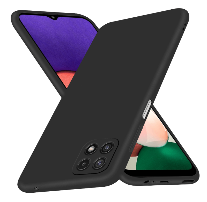 etui matowe do samsung galaxy a22 5 czarne + szkło