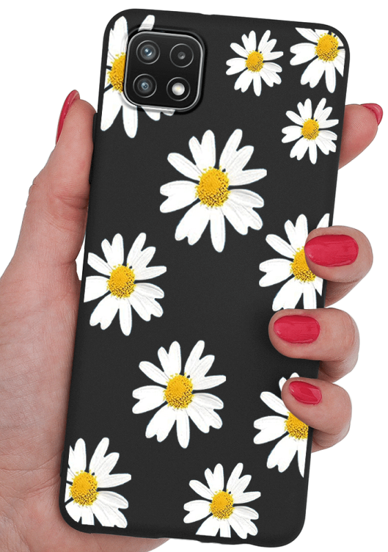 etui malowane nakładka plecki do samsung galaxy a22 5g wzór kwiatki + szkło