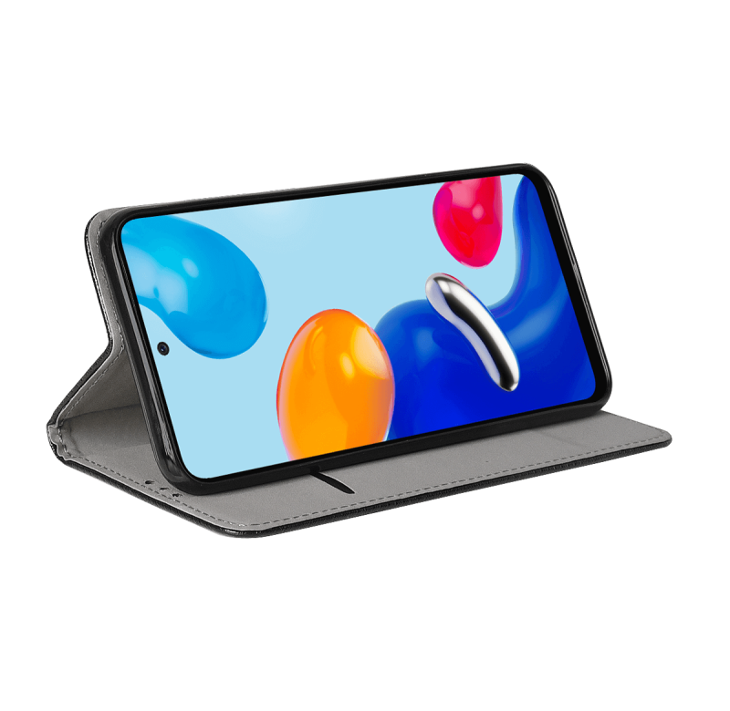 pokrowiec kabura zamykana do xiaomi redmi note 11 11s czarne + szkło