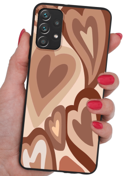 Etui malowane do Samsung Galaxy A53 5g wzór serca + szkło 