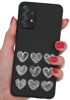 Etui malowane do Samsung Galaxy A53 5g wzór serca + szkło 