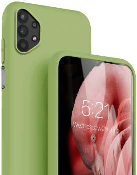 Etui silikonowe do Samsung Galaxy A32 5G oliwkowe + szkło 