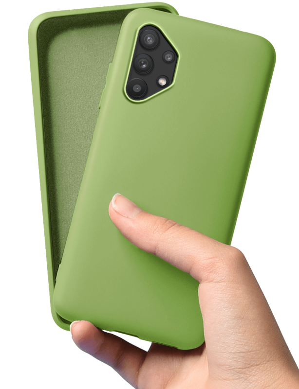 nakładka na plecki silikonowa do samsung galaxy a32 5g oliwkowe + szkło