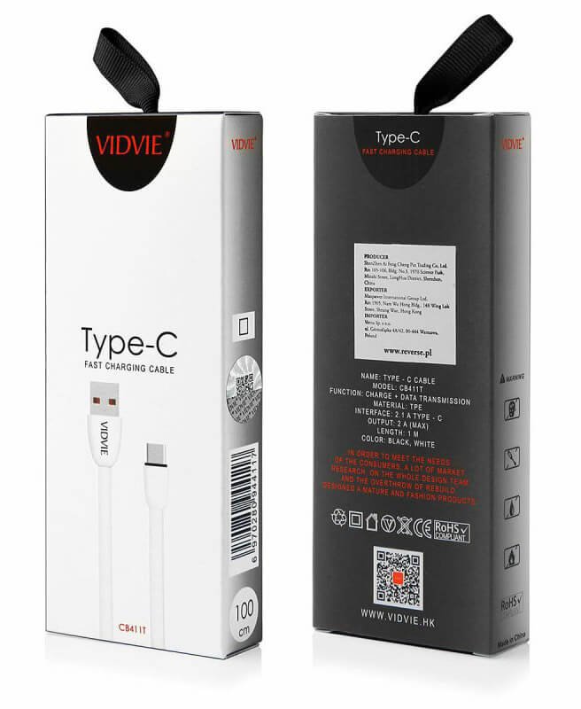 kabel usb typ c szybkie ładowanie vidvie