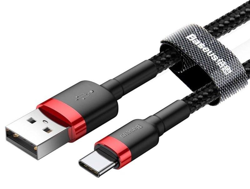 Kabel Baseus USB typC 3m czarno-czerwony