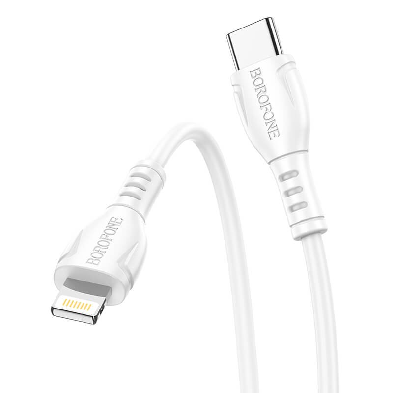 Kabel do Iphone Borofone typ-c lightning szybkie ładownie 1 metr biały