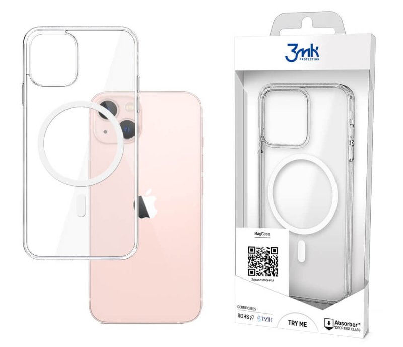 Etui wzmocnione 3MK MagCase do Iphone 13 bezbarwne + szkło