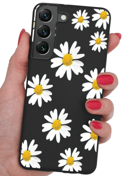 Etui malowane do Samsung Galaxy S22 wzór kwiatki + szkło