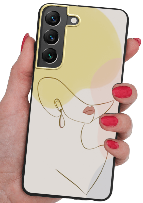 Etui malowane do Samsung Galaxy S22 wzór kobieta kapelusz + szkło