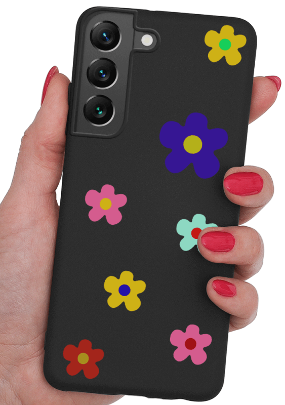 Etui malowane do Samsung Galaxy S22 wzór kwiatki + szkło