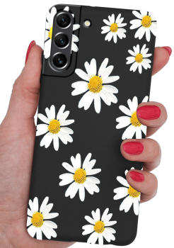 Etui malowane do Samsung Galaxy S21 FE wzór kwiatki + szkło