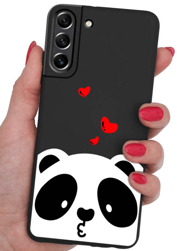 etui malowane do samsung galaxy s21 fe wzór panda + szkło nakładka na plecki