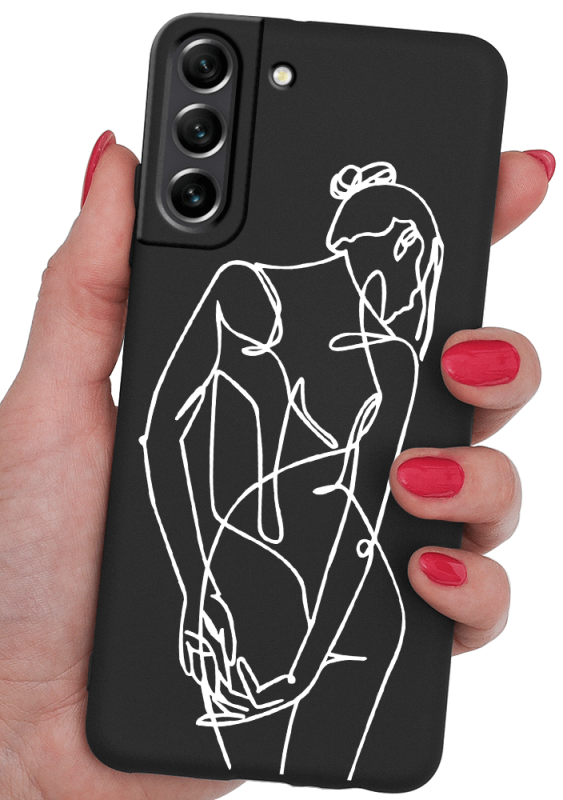 etui malowane do samsung galaxy s21 fe wzór szkic kobiety + szkło nakładka na plecki