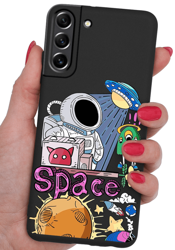 etui malowane do samsung galaxy s21 fe wzór kosmos + szkło nakładka na plecki