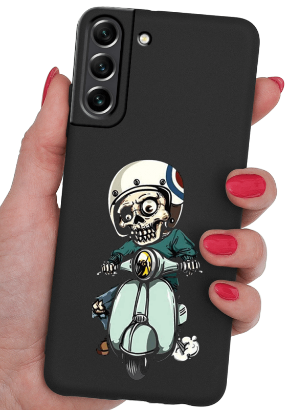 etui malowane do samsung galaxy s21 fe wzór motor + szkło nakładka na plecki
