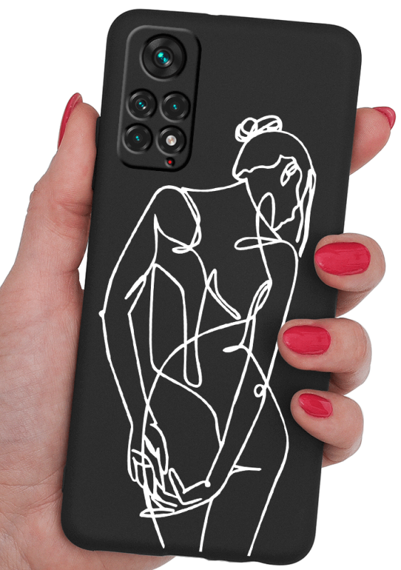 etui malowane nakładka na plecki do xiaomi redmi note 11 11s wzór szkic kobiety + szkło