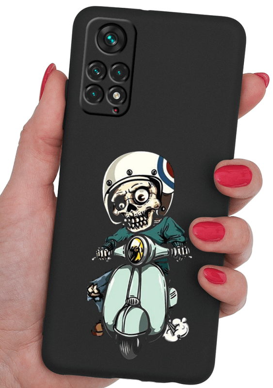 etui malowane nakładka na plecki do xiaomi redmi note 11 11s wzór motor + szkło