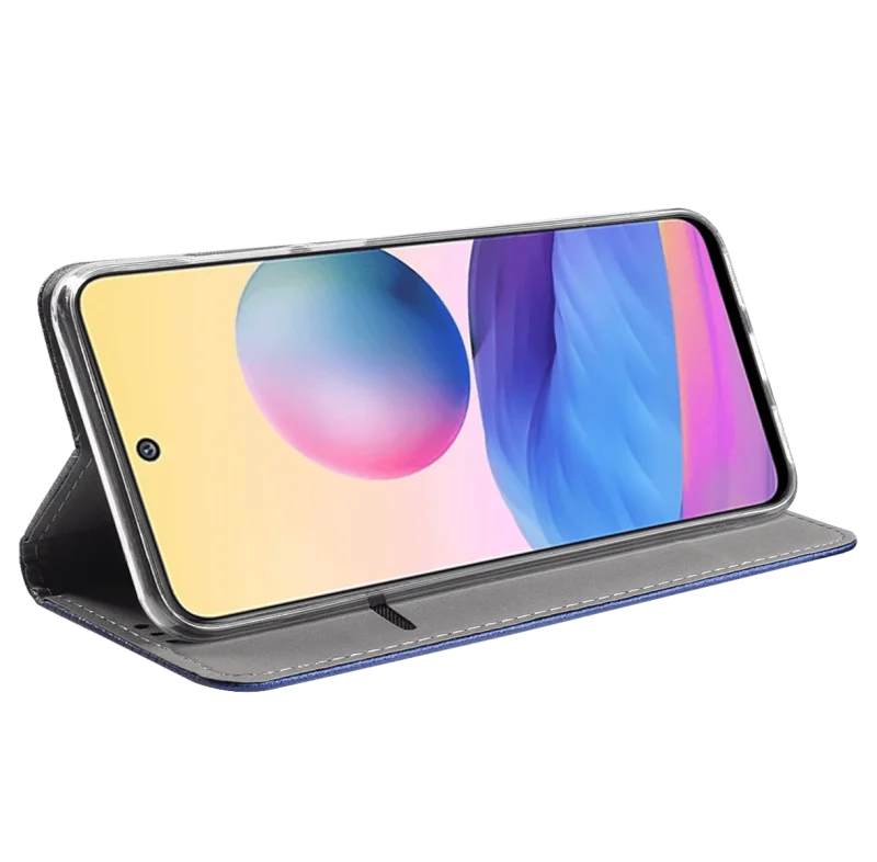 pokrowiec kabura zamykane do Xiaomi Redmi Note 10 5g granatowe + szkło