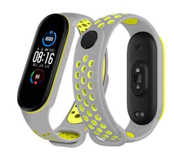 Opaska silikonowa zamienna do Xiaomi Mi Band 5 szaro-zielona