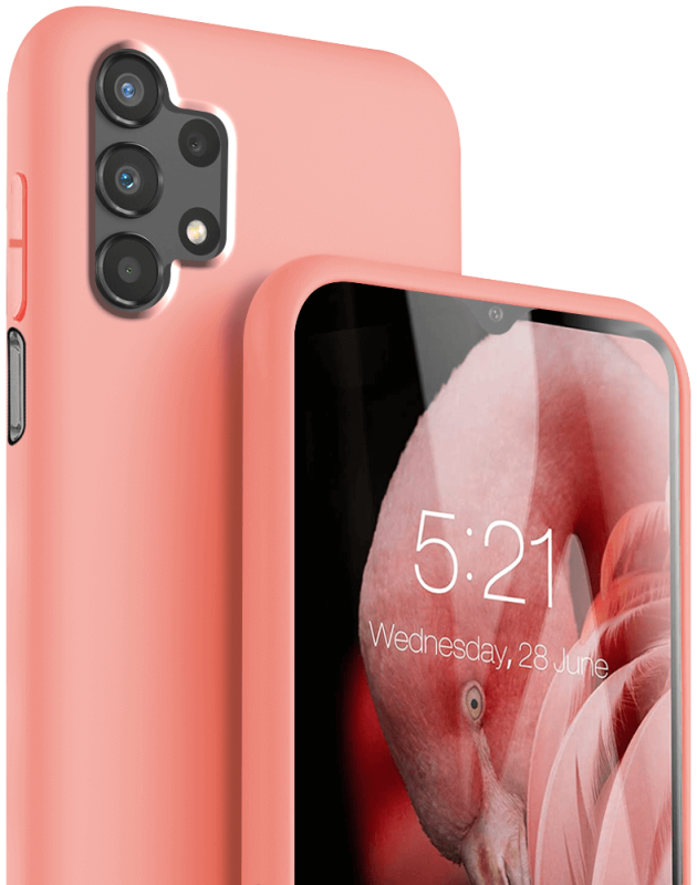 etui silikonowe do samsung galaxy a13 4g jasny różowy + szkło nakładka na plecki case