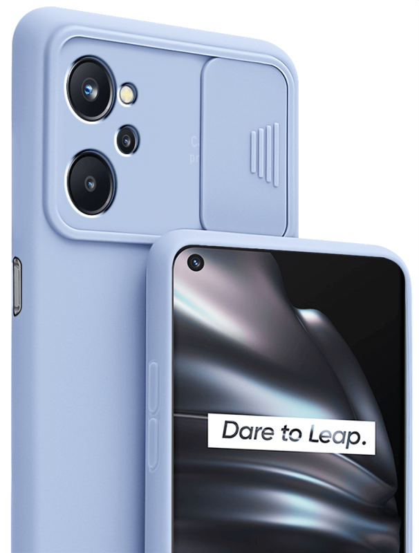 Etui silikonowe do Realme 9i niebieskie z ochrona aparatu + szkło nakładka na plecki