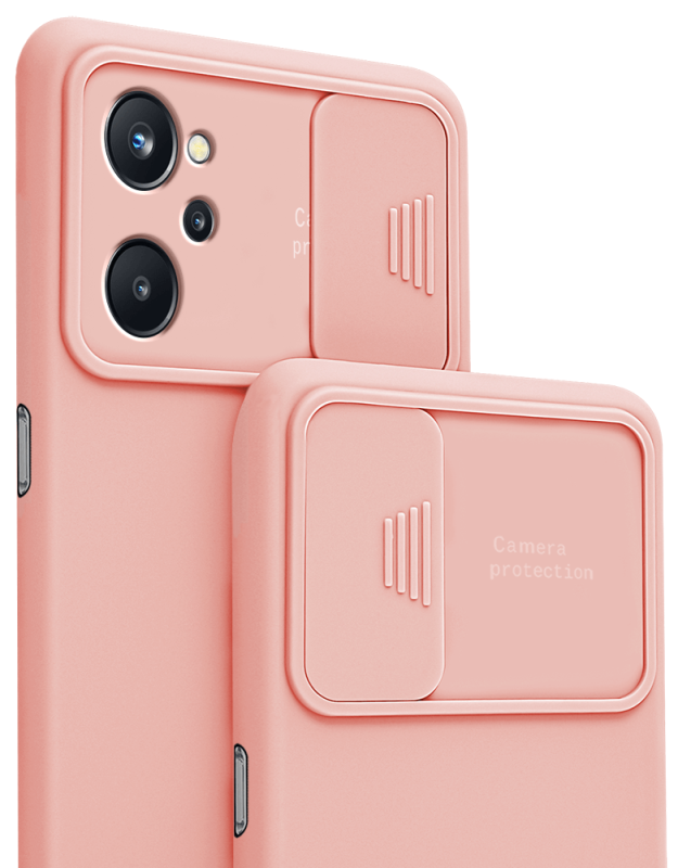 Etui silikonowe do Realme 9i różowe z ochrona aparatu + szkło nakładka na plecki