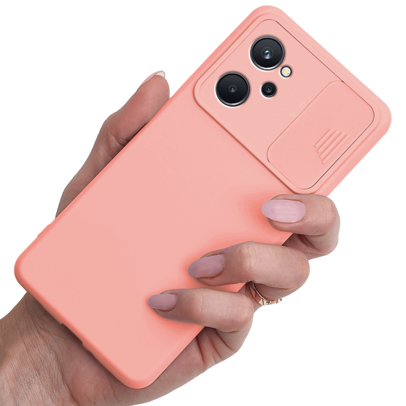 Etui silikonowe do Realme 9i różowe z ochrona aparatu + szkło nakładka na plecki