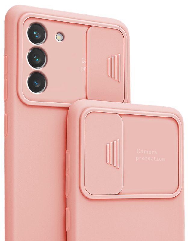 Etui silikonowe do Samsung Galaxy S22 Plus z ochroną na aparat różowe + szkło nakładka na plecki