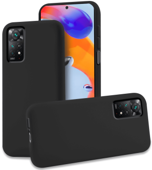 Etui matowe do Xiaomi Redmi Note 11 Pro czarne + szkło