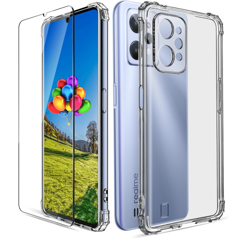 Etui przeźroczyste do Realme C31 + szkło nakładka na plecki case bezbarwne
