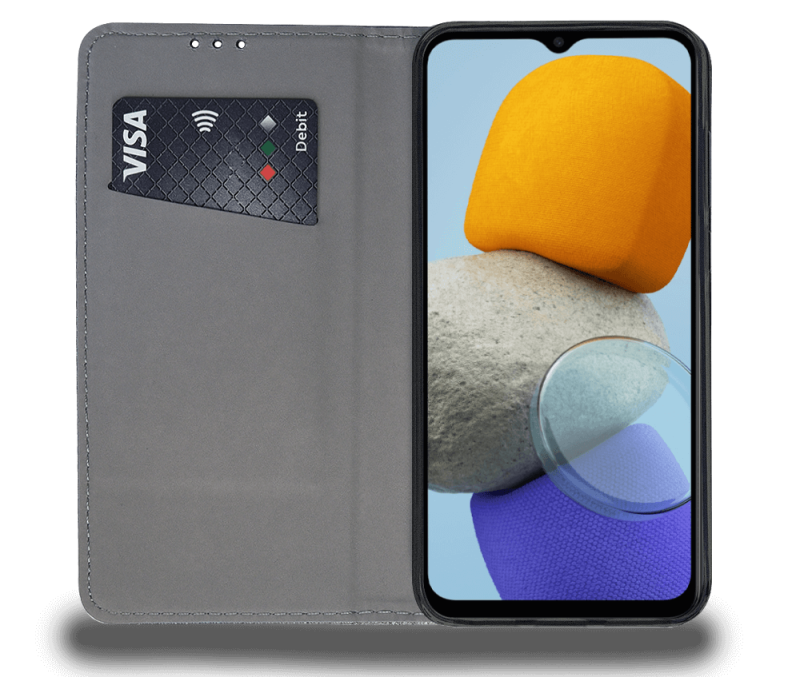 Etui zamykane do Samsung Galaxy M23 5G czarne + szkło pokrowiec kabura