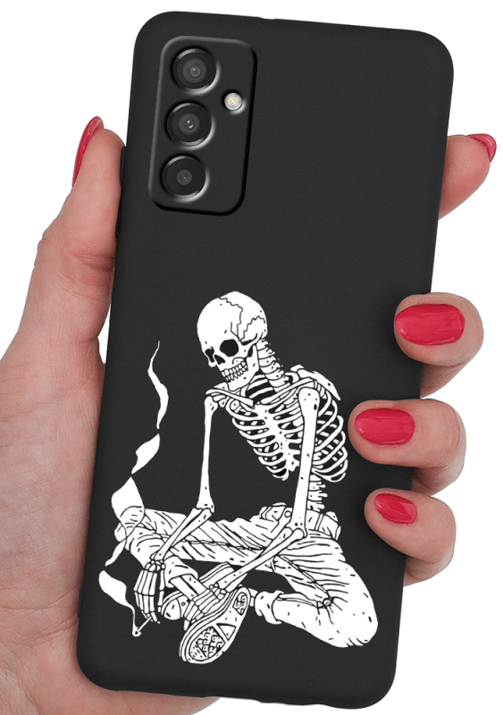 Etui malowane do Samsung Galaxy M23 5G wzór szkielet + szkło nakładka na plecki