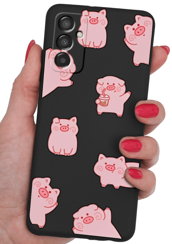 Etui malowane do Samsung Galaxy M23 5G wzór świnki + szkło nakładka na plecki