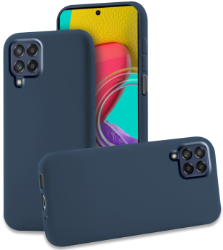Etui matowe do Samsung Galaxy M53 5G granatowe + szkło 