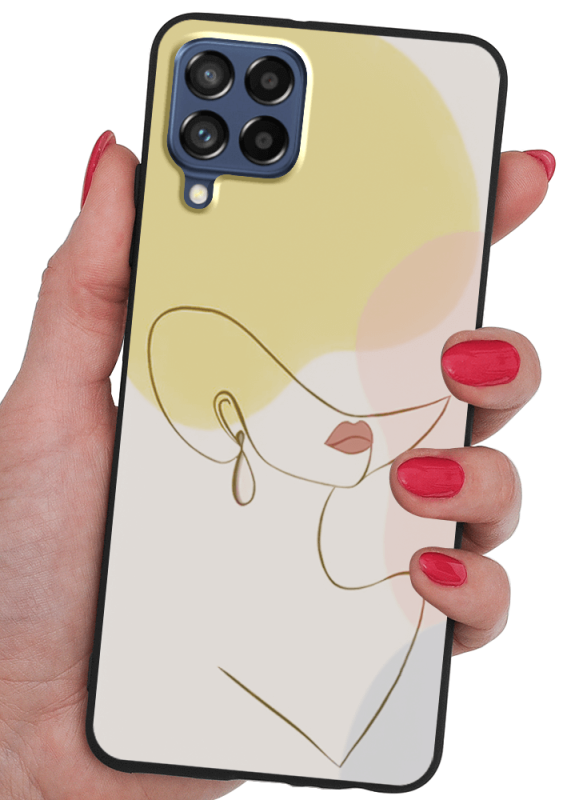 Etui malowane do Samsung Galaxy M53 5G wzór kobieta kapelusz + szkło  nakładka na plecki