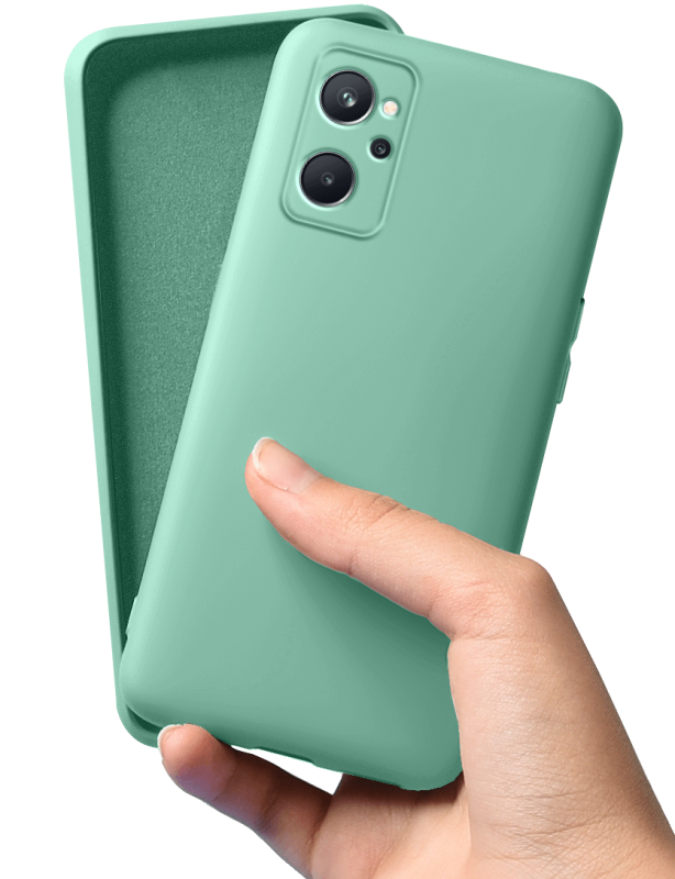 Etui silikonowe do Realme 9i turkusowe + szkło nakładka na plecki case
