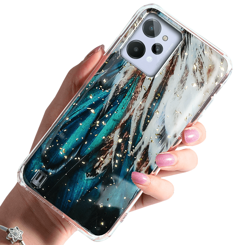 Etui glamour do Realme C31 galaktyka + szkło nakładka na plecki case