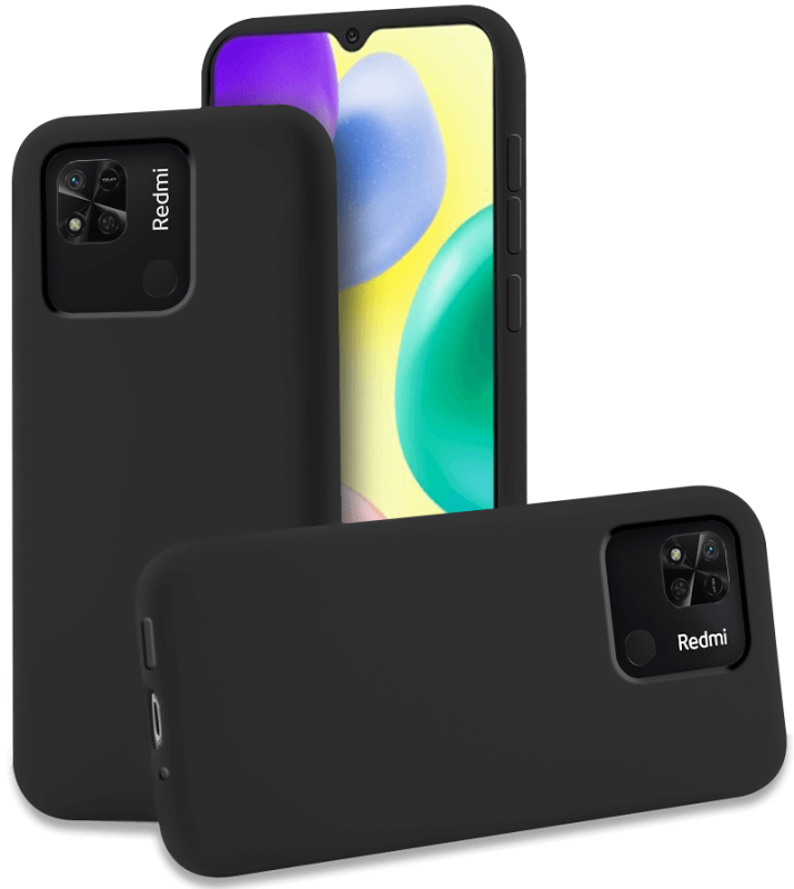 Etui matowe do Xiaomi Redmi 10A czarne + szkło nakładka na plecki case