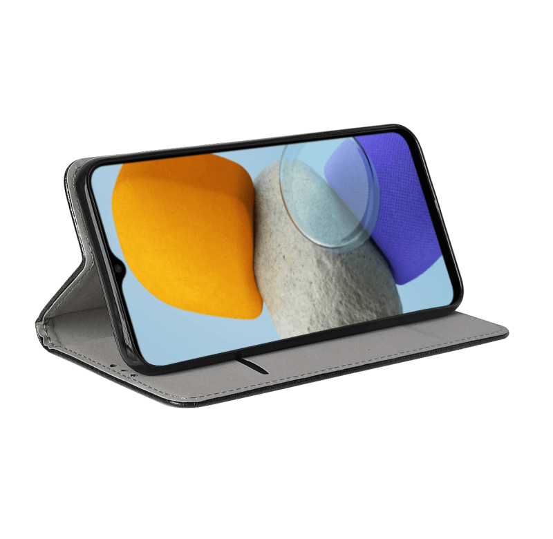 Etui zamykane do Samsung Galaxy M13 czarne + szkło pokrowiec kabura