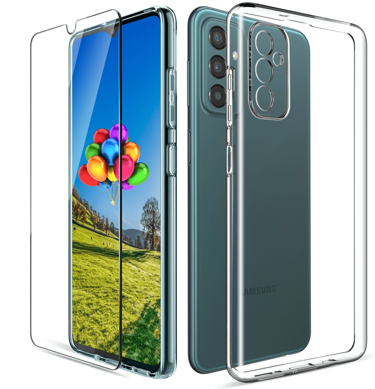 Etui bezbarwne do Samsung Galaxy M13 + szkło nakładka na plecki case
