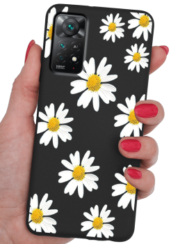 Etui malowane do Xiaomi Redmi  Note 11 Pro wzór kwiatki + szkło