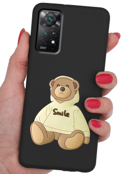 Etui malowane do Xiaomi Redmi  Note 11 Pro wzór miś + szkło 