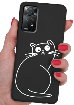 Etui malowane do Xiaomi Redmi  Note 11 Pro wzór kot + szkło  