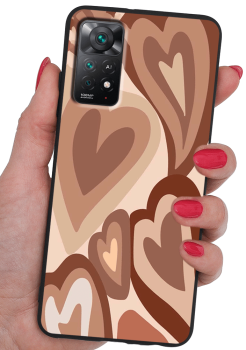 Etui malowane do Xiaomi Redmi  Note 11 Pro wzór serca + szkło  