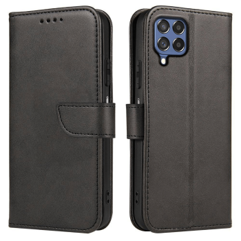 Etui skórzane z klapką do Samsung Galaxy M53 5G czarne + szkło