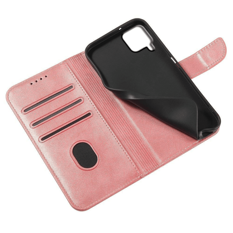 Etui skórzane z klapką do Samsung Galaxy M53 5G różowe + szkło pokrowiec kabura zamykane
