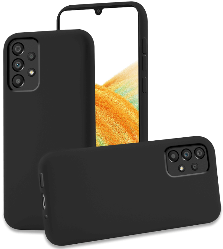 Etui matowe do Samsung Galaxy A33 5G czarne + szkło nakładka na plecki case