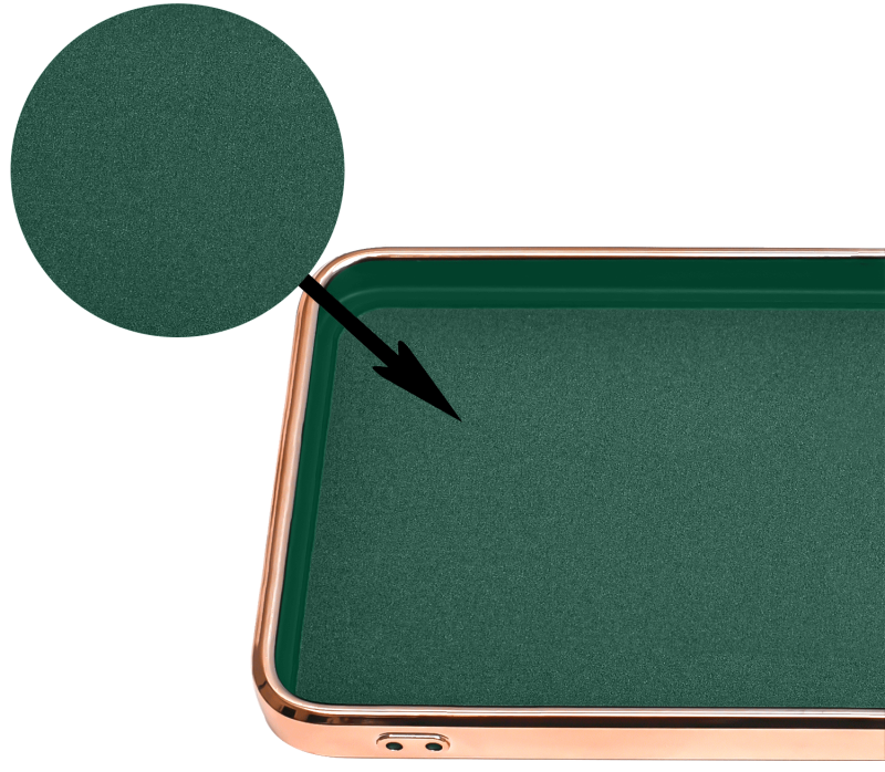 Etui ze złotą ramką ring do Samsung Galaxy A03 zielone + szkło nakładka na plecki case