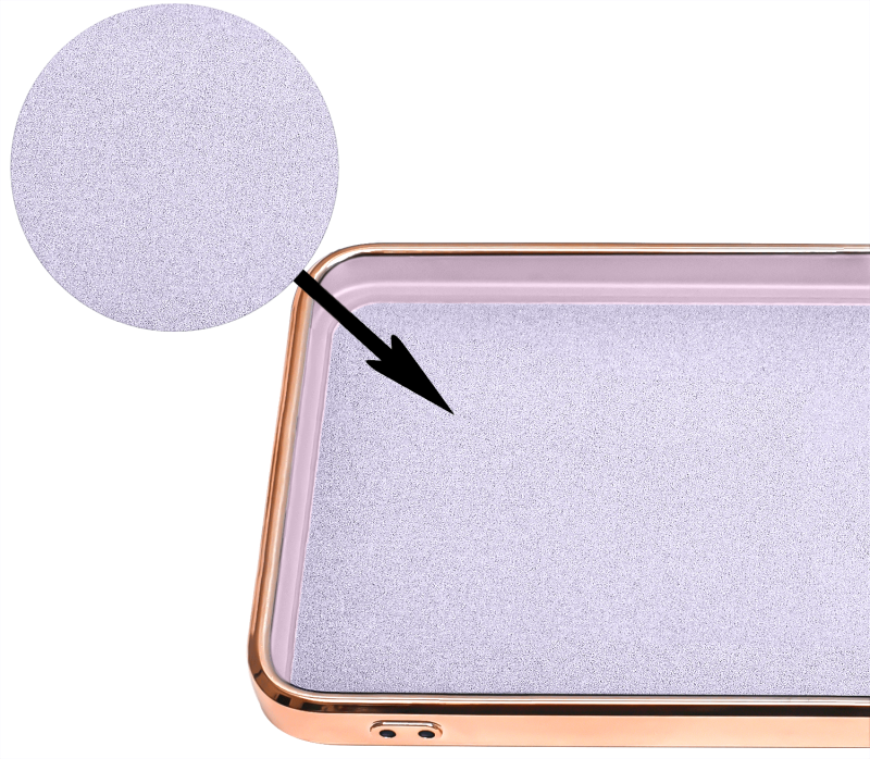 Etui ze złotą ramką ring do Samsung Galaxy A03 fioletowe + szkło nakładka na plecki case